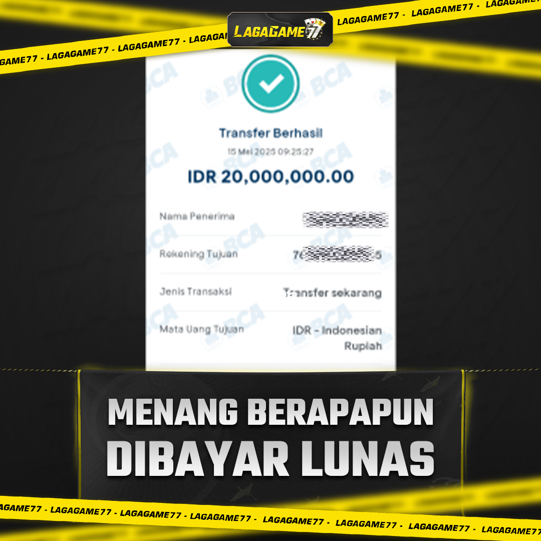 Bukti Jackpot LAGAGAME77 !! 20JUTA !!