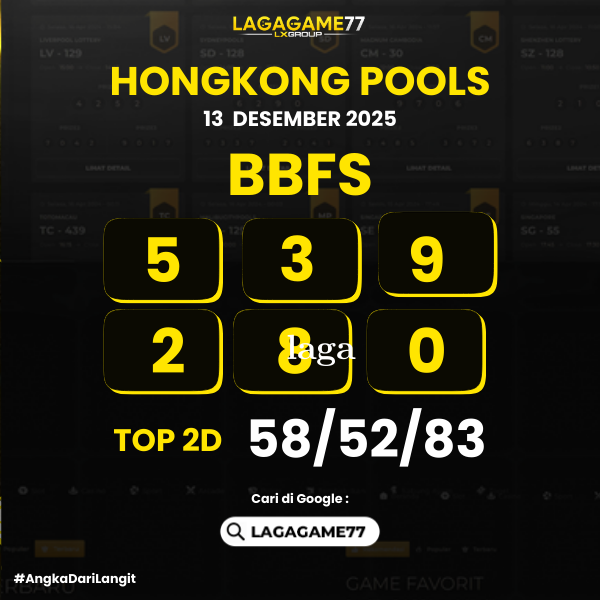 PREDIKSI HONGKONG POOLS 13 DESEMBER 2025