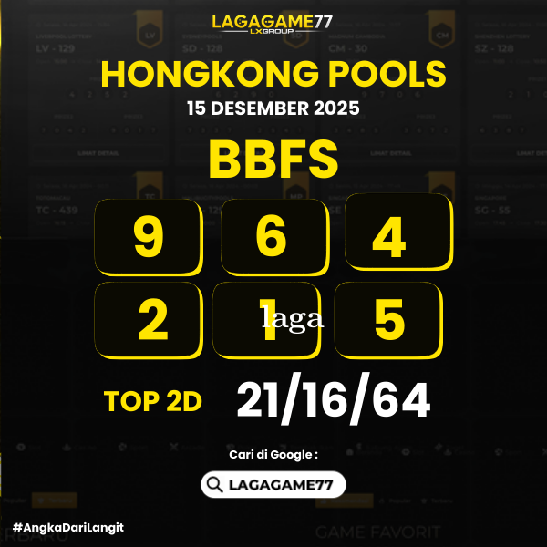 PREDIKSI HONGKONG POOLS 15 DESEMBER 2025