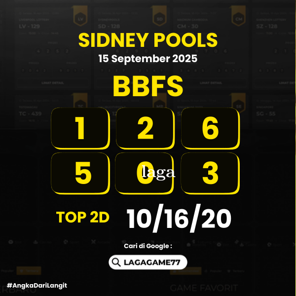 PREDIKSI SIDNEY POOLS 15 SEPTEMBER 2025