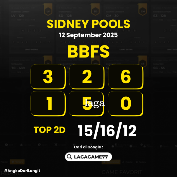 PREDIKSI SYDNEY POOLS 12 SEPTEMBER 2025