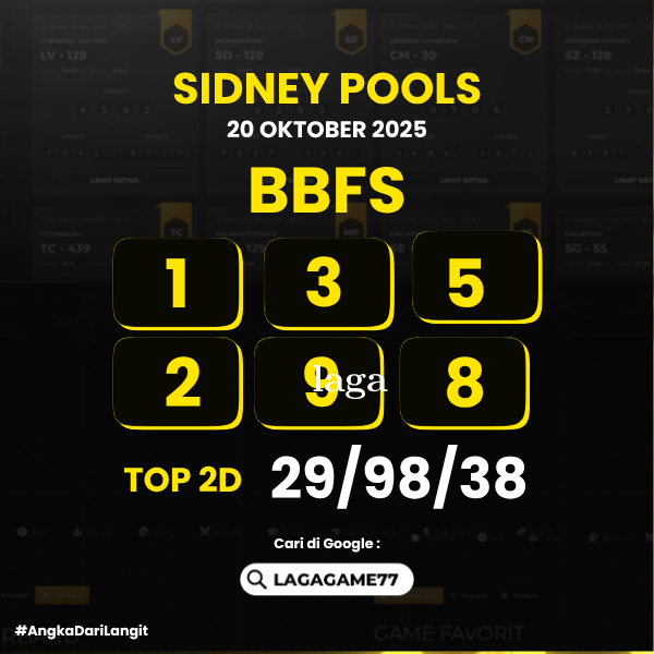 PREDIKSI SIDNEY POOLS 20 OKTOBER 2025