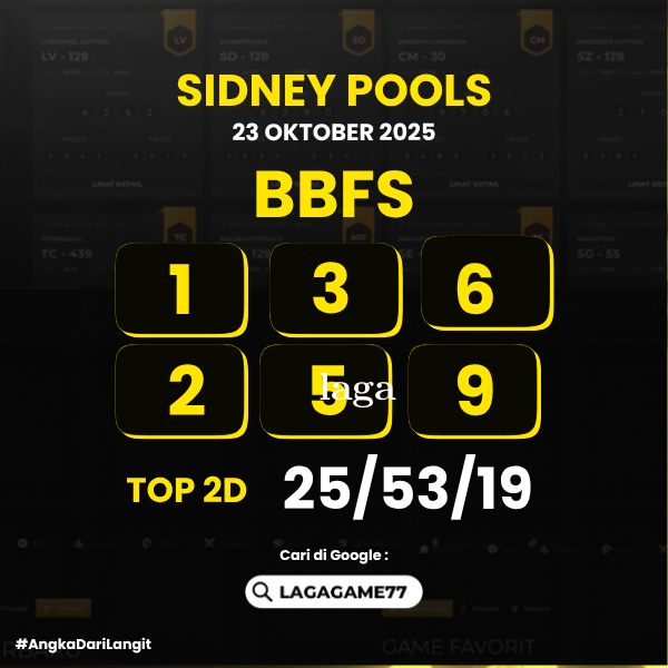 PREDIKSI SIDNEY POOLS 23 OKTOBER 2025