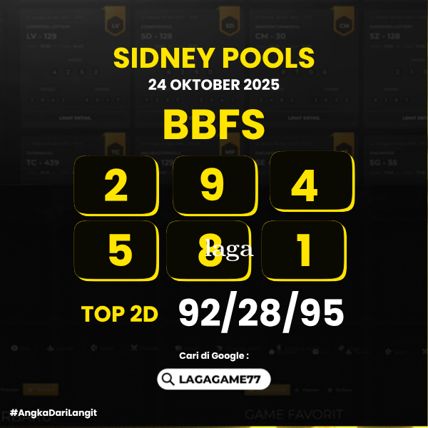 PREDIKSI SIDNEY POOLS 24 OKTOBER 2025