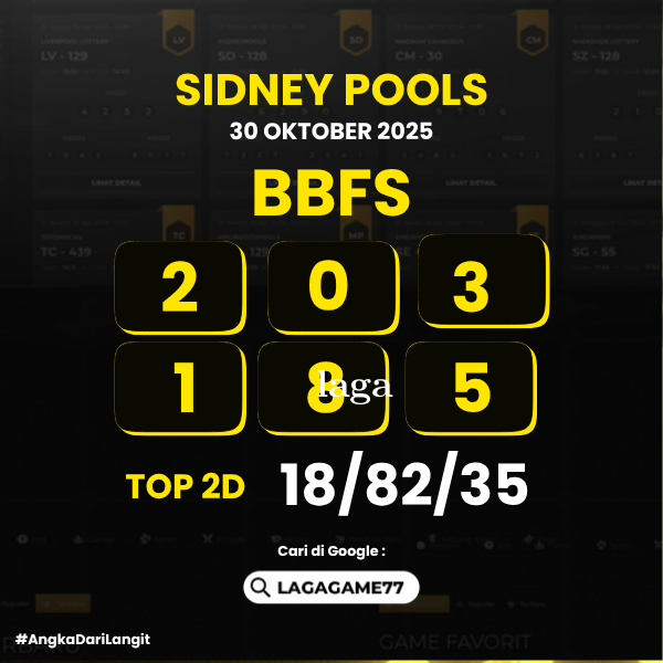 PREDIKSI SIDNEY POOLS 30 OKTOBER 2025