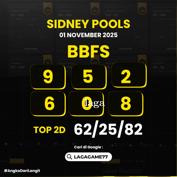PREDIKSI SIDNEY POOLS 01 NOVEMBER 2025