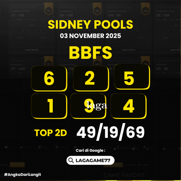 PREDIKSI SIDNEY POOLS 03 NOVEMBER 2025