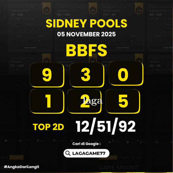 PREDIKSI SIDNEY POOLS 05 NOVEMBER 2025
