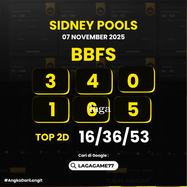 PREDIKSI SIDNEY POOLS 07 NOVEMBER 2025
