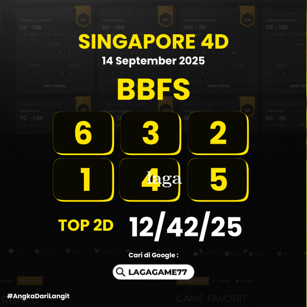 PREDIKSI SINGAPORE 4D 14 SEPTEMBER 2025
