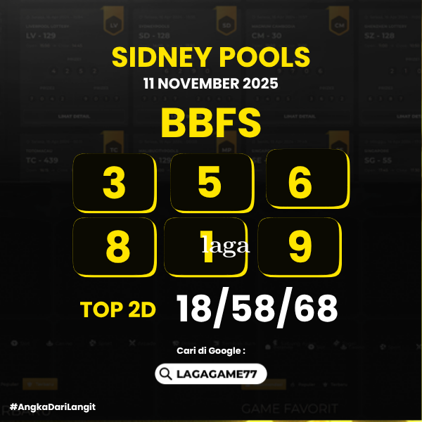 PREDIKSI SIDNEY POOLS 11 NOVEMBER 2025