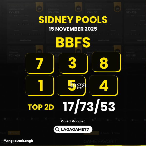 PREDIKSI SIDNEY POOLS 15 NOVEMBER 2025