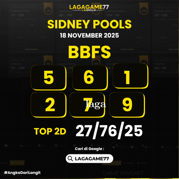PREDIKSI SIDNEY POOLS 18 NOVEMBER 2025