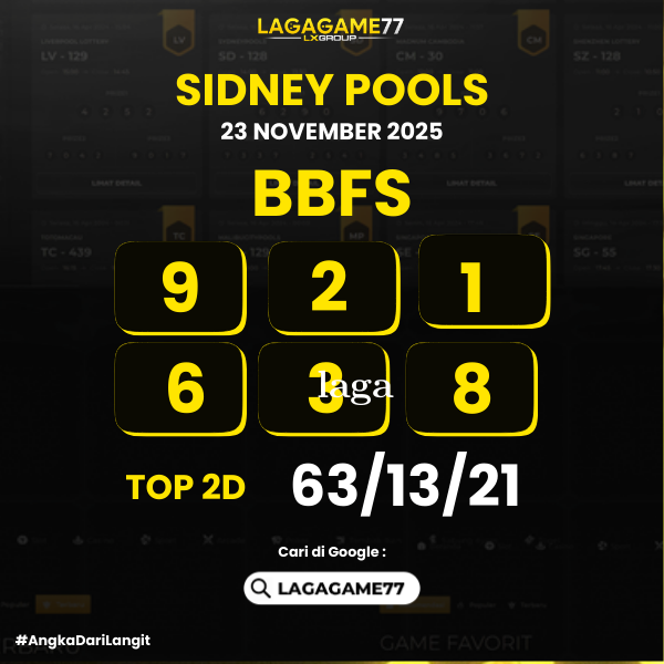 PREDIKSI SIDNEY POOLS 23 NOVEMBER 2025
