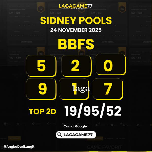 PREDIKSI SIDNEY POOLS 24 NOVEMBER 2025