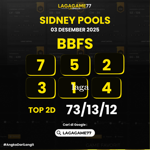 PREDIKSI SIDNEY POOLS 03 DESEMBER 2025