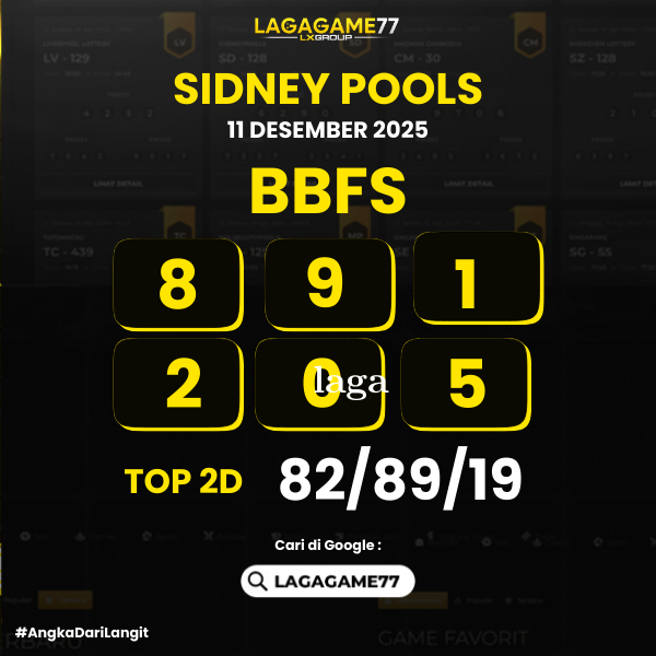 PREDIKSI SIDNEY POOLS 11 DESEMBER 2025