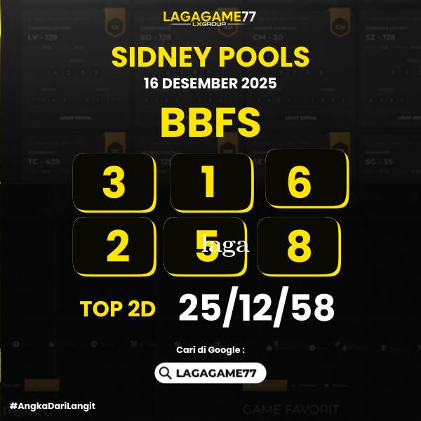 PREDIKSI SIDNEY POOLS 16 DESEMBER 2025