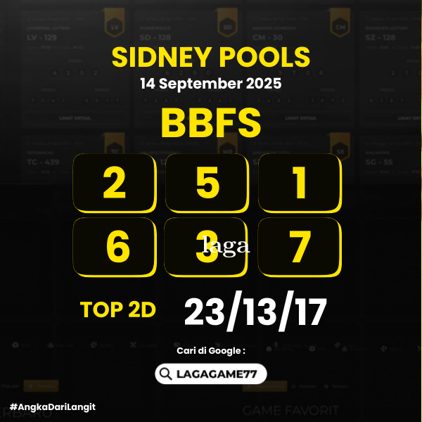 PREDIKSI SIDNEY POOLS 14 SEPTEMBER 2025