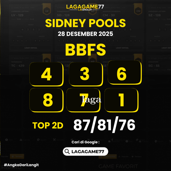 PREDIKSI SIDNEY POOLS 28 DESEMBER 2025
