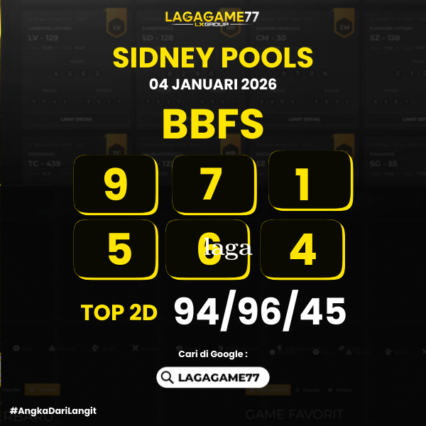 PREDIKSI SIDNEY POOLS 04 JANUARI 2026