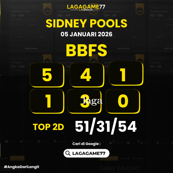 PREDIKSI SIDNEY POOLS 05 JANUARI 2026