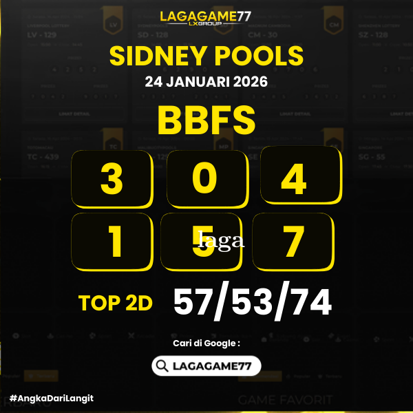 PREDIKSI SIDNEY POOLS 24 JANUARI 2026