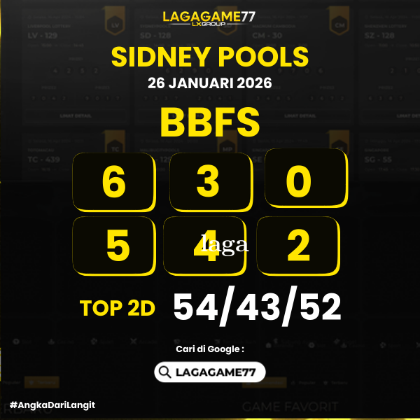 PREDIKSI SIDNEY POOLS 26 JANUARI 2026