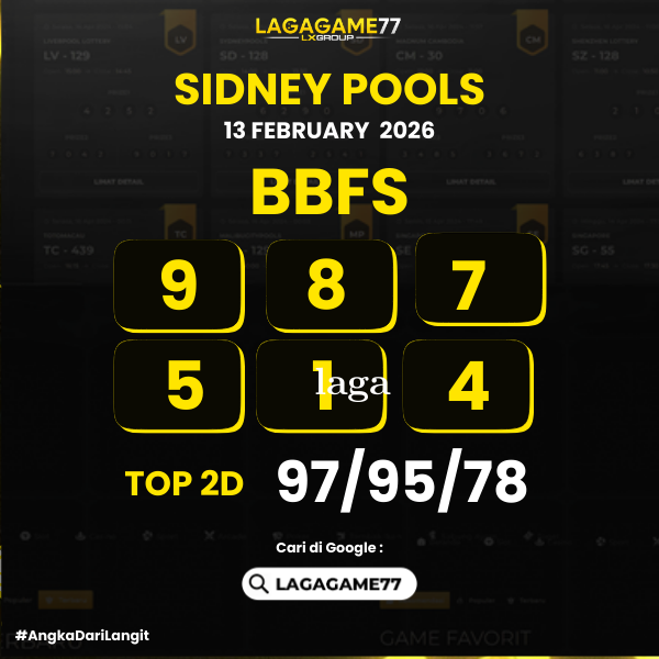 PREDIKSI SIDNEY POOLS 13 FEBRUARY 2026