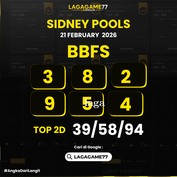PREDIKSI SIDNEY POOLS 21 FEBRUARY 2026