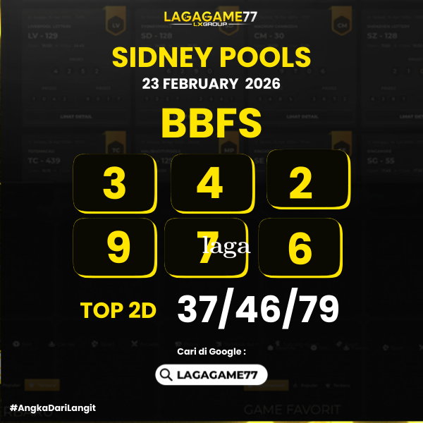 PREDIKSI SIDNEY POOLS 23 FEBRUARY 2026