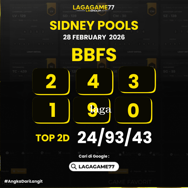 PREDIKSI SIDNEY POOLS 28 FEBRUARY 2026
