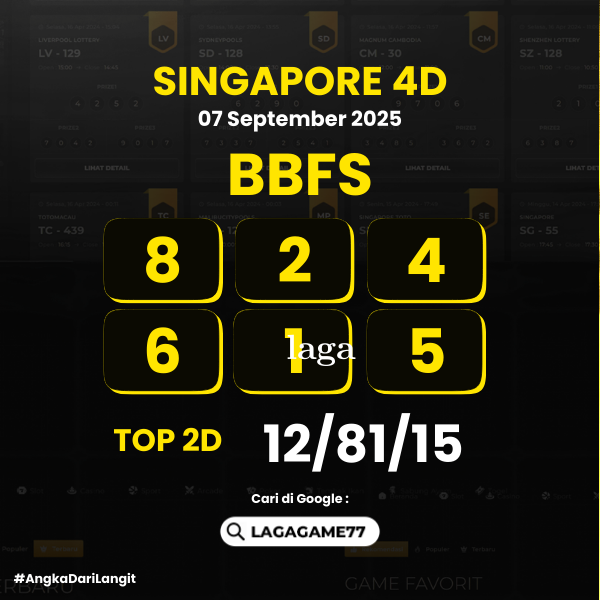 PREDIKSI SINGAPORE 4D 07 SEPTEMBER 2025