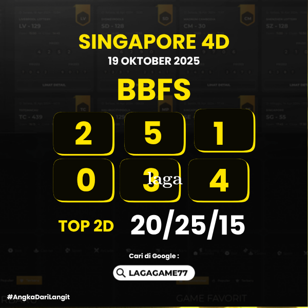 PREDIKSI SINGAPORE 4D 19 OKTOBER 2025