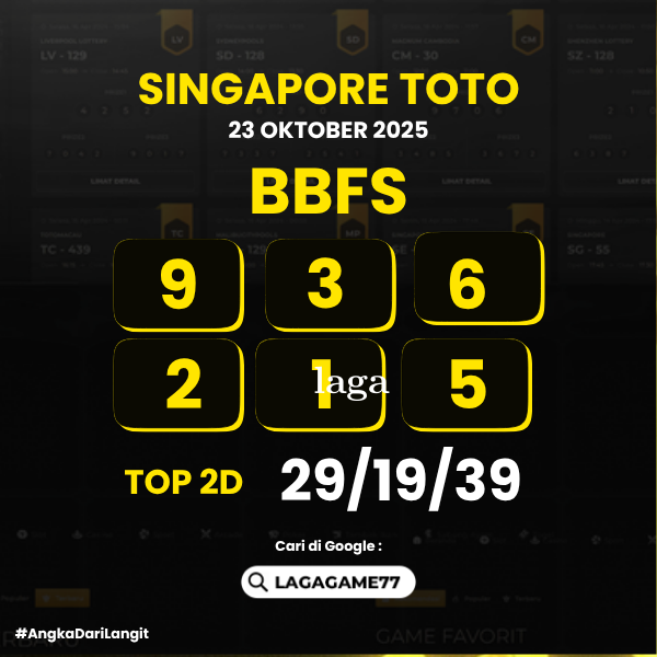 PREDIKSI SINGAPORE TOTO 23 OKTOBER 2025