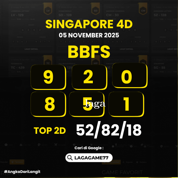 PREDIKSI SINGAPORE 4D 05 NOVEMBER 2025