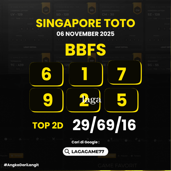 PREDIKSI SINGAPORE TOTO 06 NOVEMBER 2025