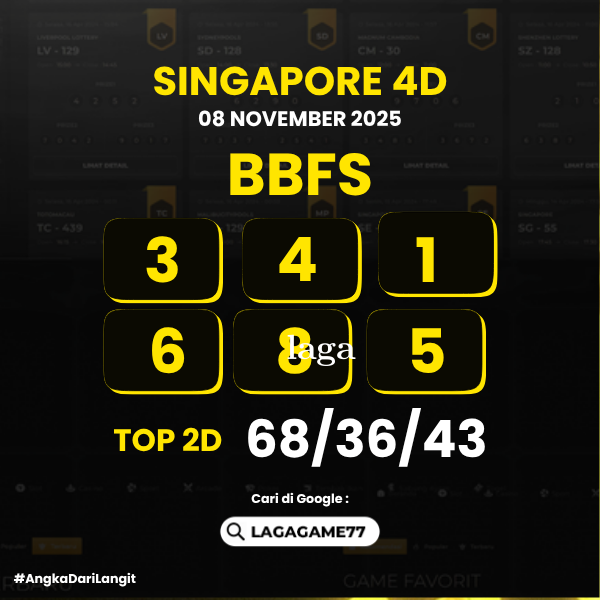 PREDIKSI SINGAPORE 4D 08 NOVEMBER 2025