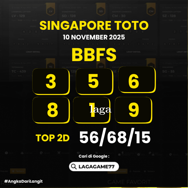 PREDIKSI SINGAPORE TOTO 10 NOVEMBER 2025