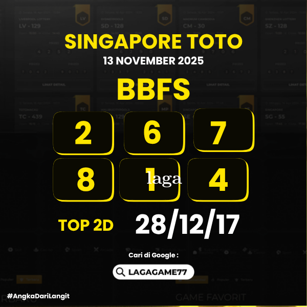 PREDIKSI SINGAPORE TOTO 13 NOVEMBER 2025