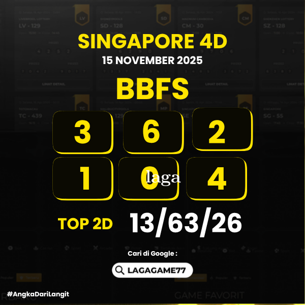 PREDIKSI SINGAPORE 4D 15 NOVEMBER 2025