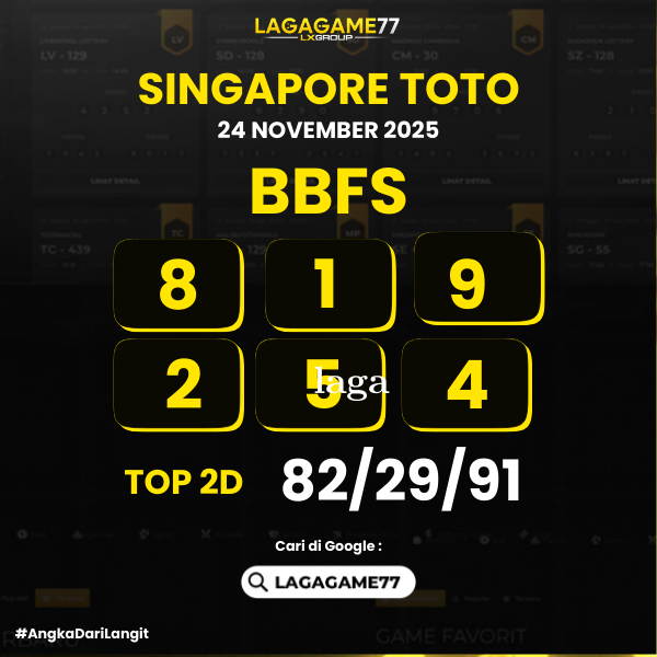 PREDIKSI SINGAPORE TOTO 24 NOVEMBER 2025