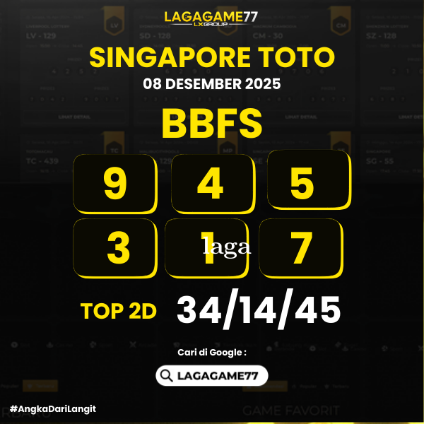 PREDIKSI SINGAPORE TOTO 08 DESEMBER 2025