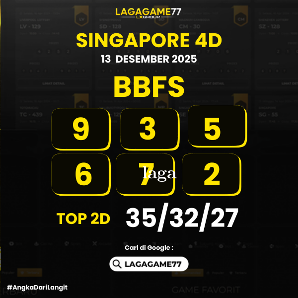 PREDIKSI SINGAPORE 4D 13 DESEMBER 2025