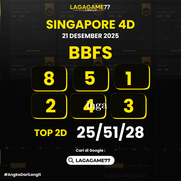 PREDIKSI SINGAPORE 4D 21 DESEMBER 2025
