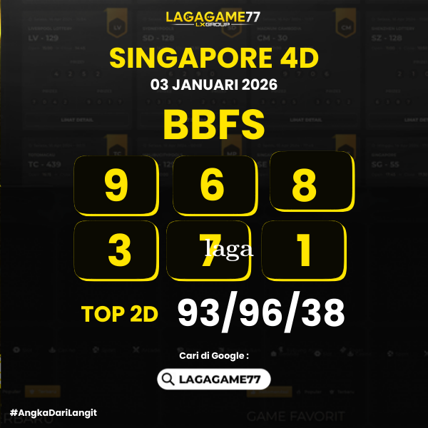 PREDIKSI SINGAPORE 4D 03 JANUARI 2026