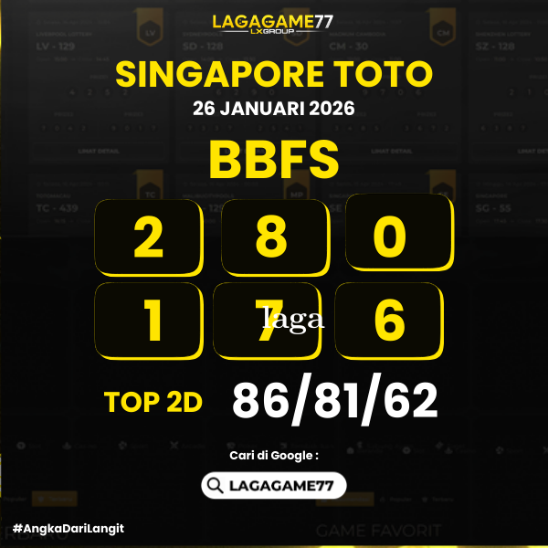 PREDIKSI SINGAPORE TOTO 26 JANUARI 2026