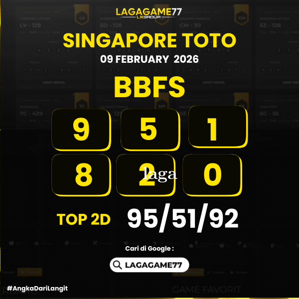 PREDIKSI SINGAPORE TOTO POOLS 09 FEBRUARY 2026