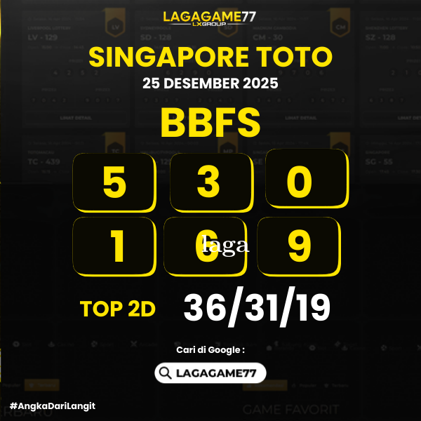 PREDIKSI SINGAPORE TOTO 25 DESEMBER 2025