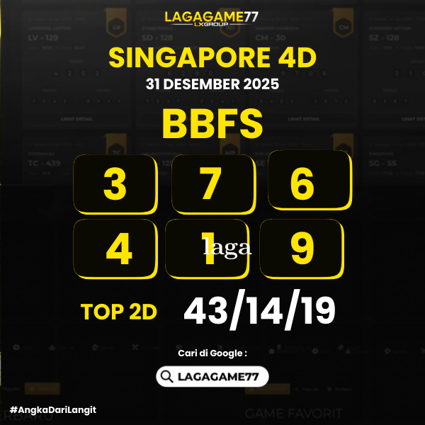 PREDIKSI SINGAPORE 4D 31 DESEMBER 2025